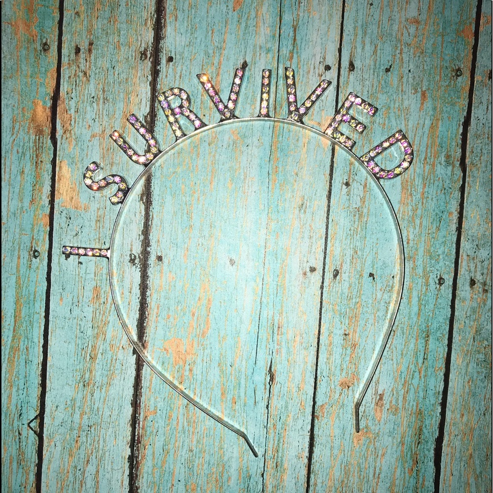 “I SURVIVED” rhinestone headband